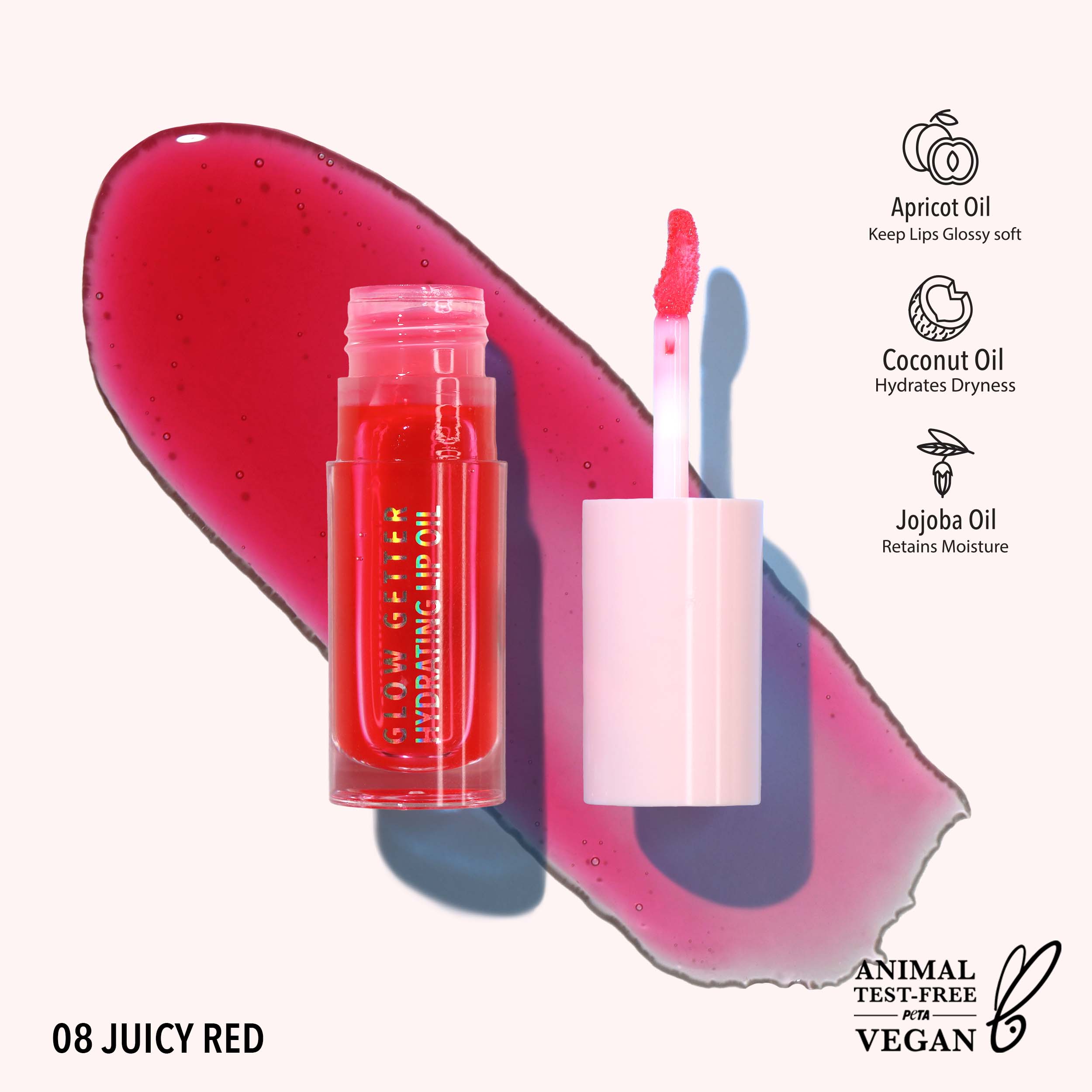 Image of Glow Getter Hydrating Lip Oil 008 Juicy Red