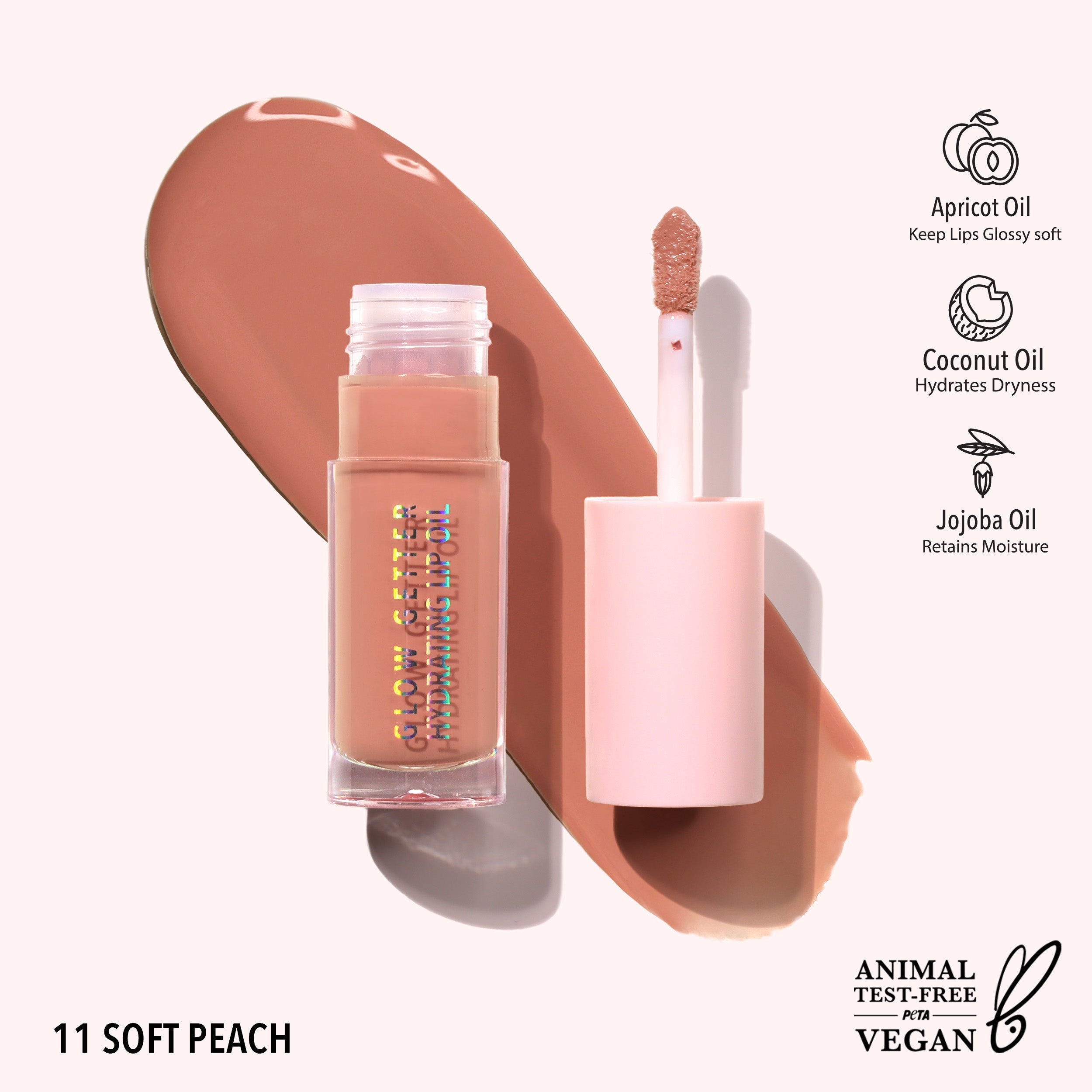 Image of Glow Getter Hydrating Lip Oil 011 Soft Peach