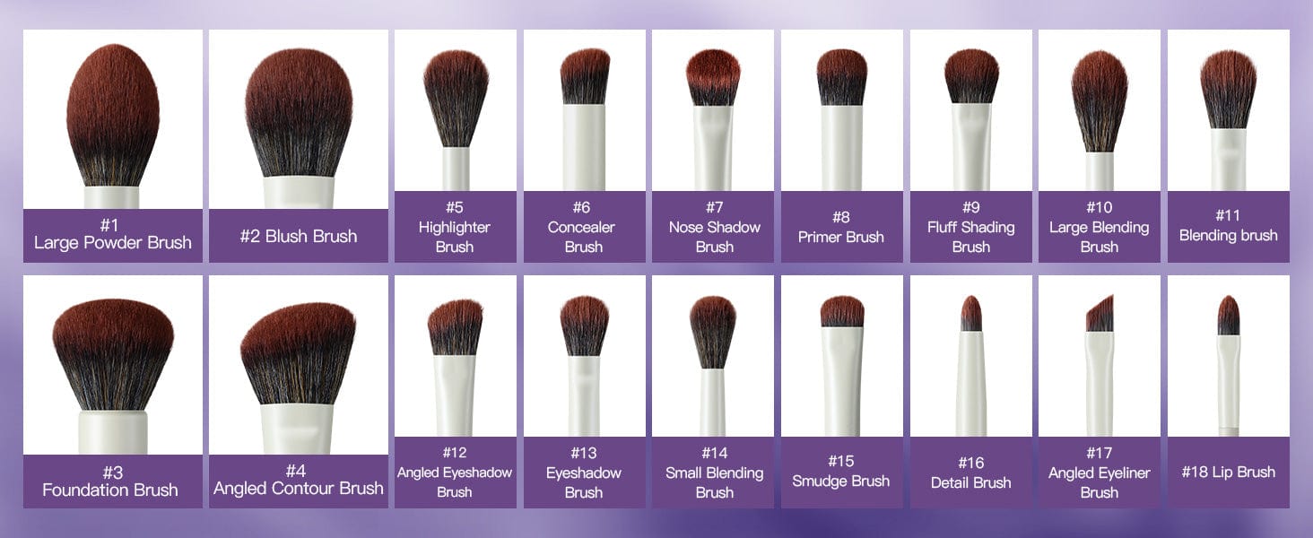 MUA Pro Series 18 PCS Makeup Brush Kit - Ivory