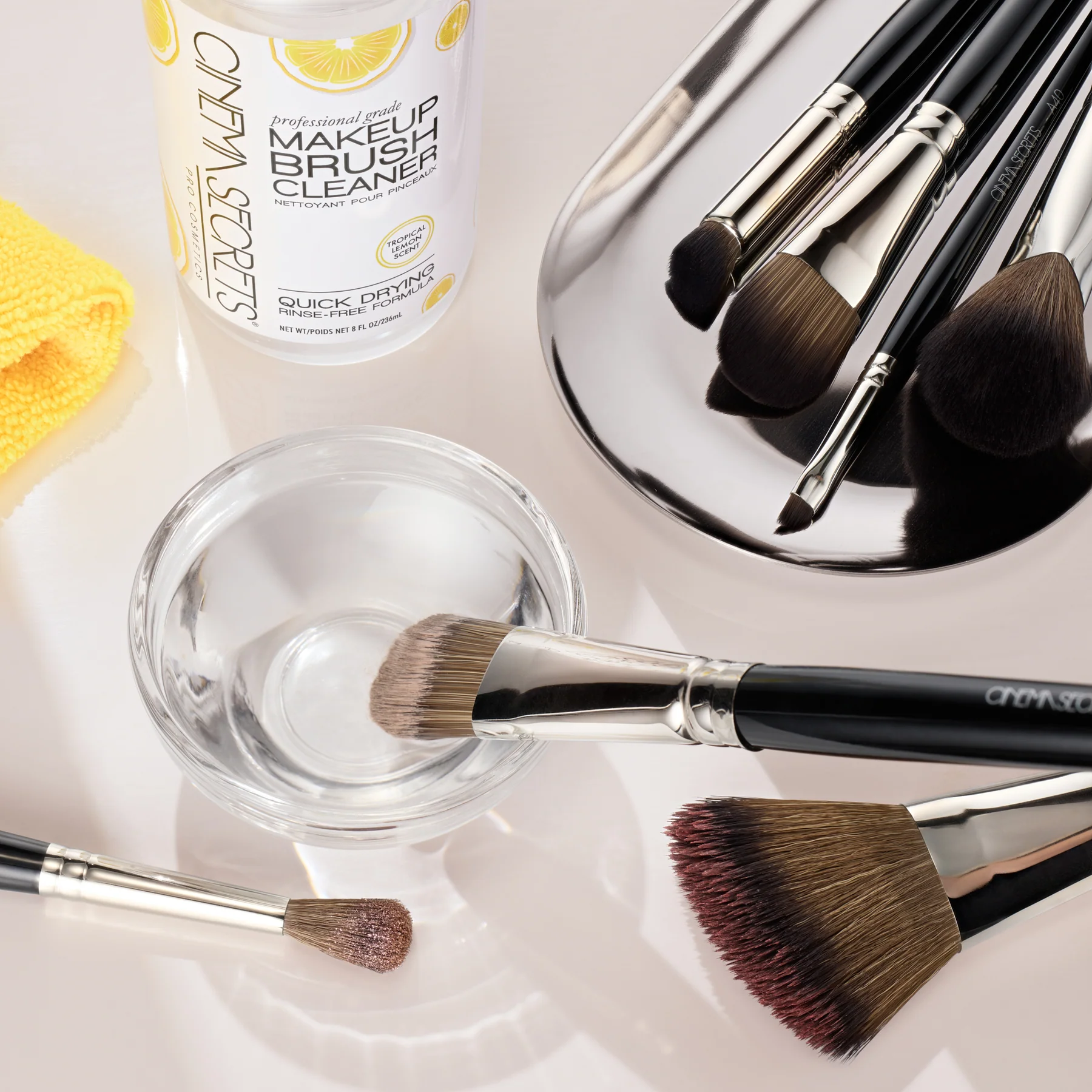 Image of Professional MakeUp Brush Cleaner Pro Starters Kit 8FL OZ +TIN, LEMON