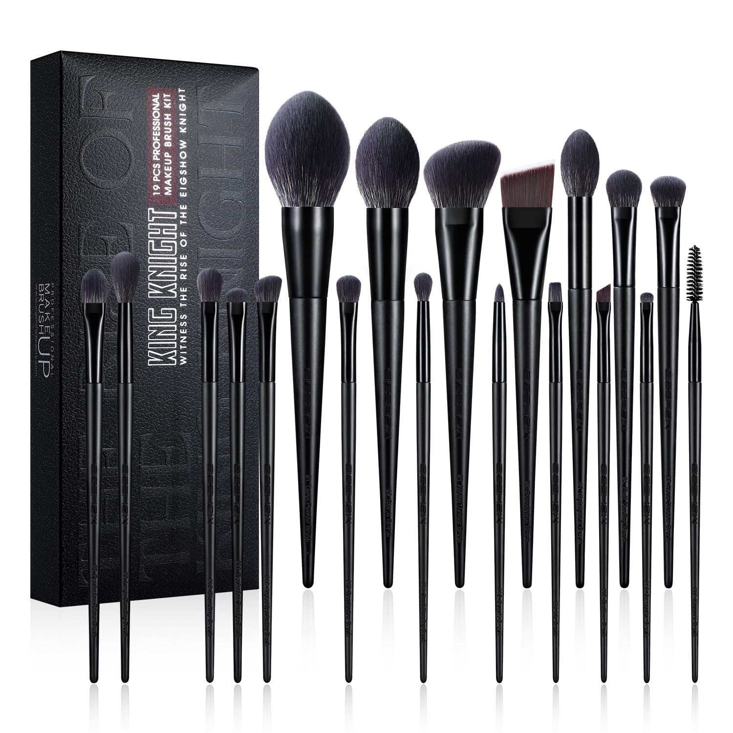 Image of Kingknight Series Makeup Brush Set Black 19 Pcs