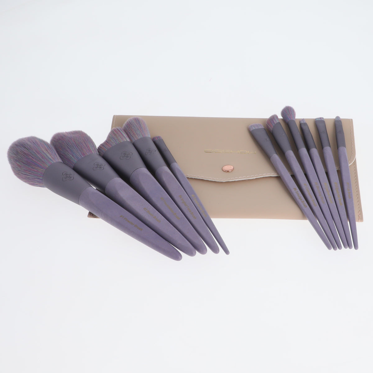 Image of EcoPro Bamboo Fiber Sunset Mist Purple Brush Kit 11 Pcs