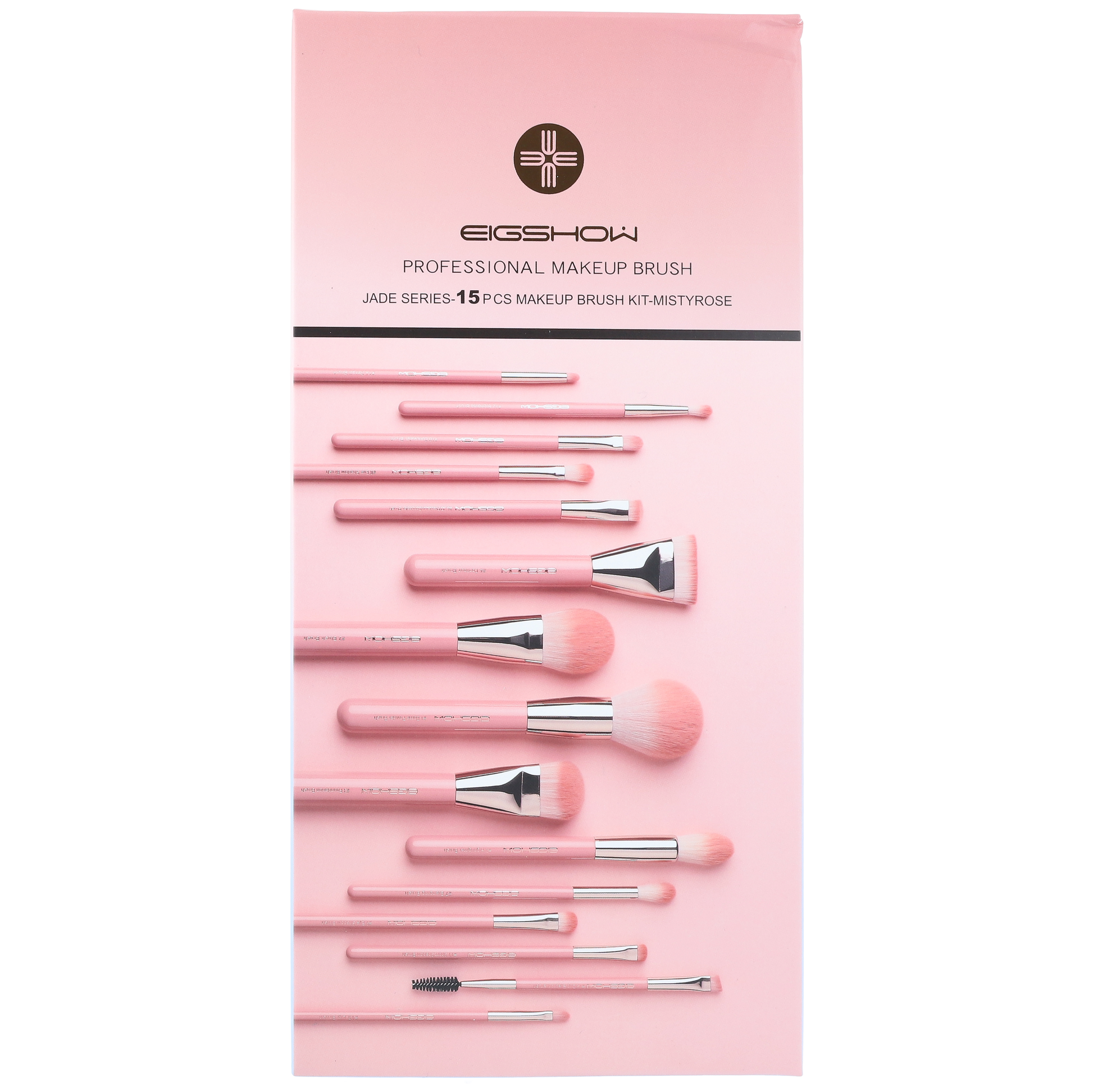 Jade Series Mistyrose Makeup Brush Kit 15 Pieces