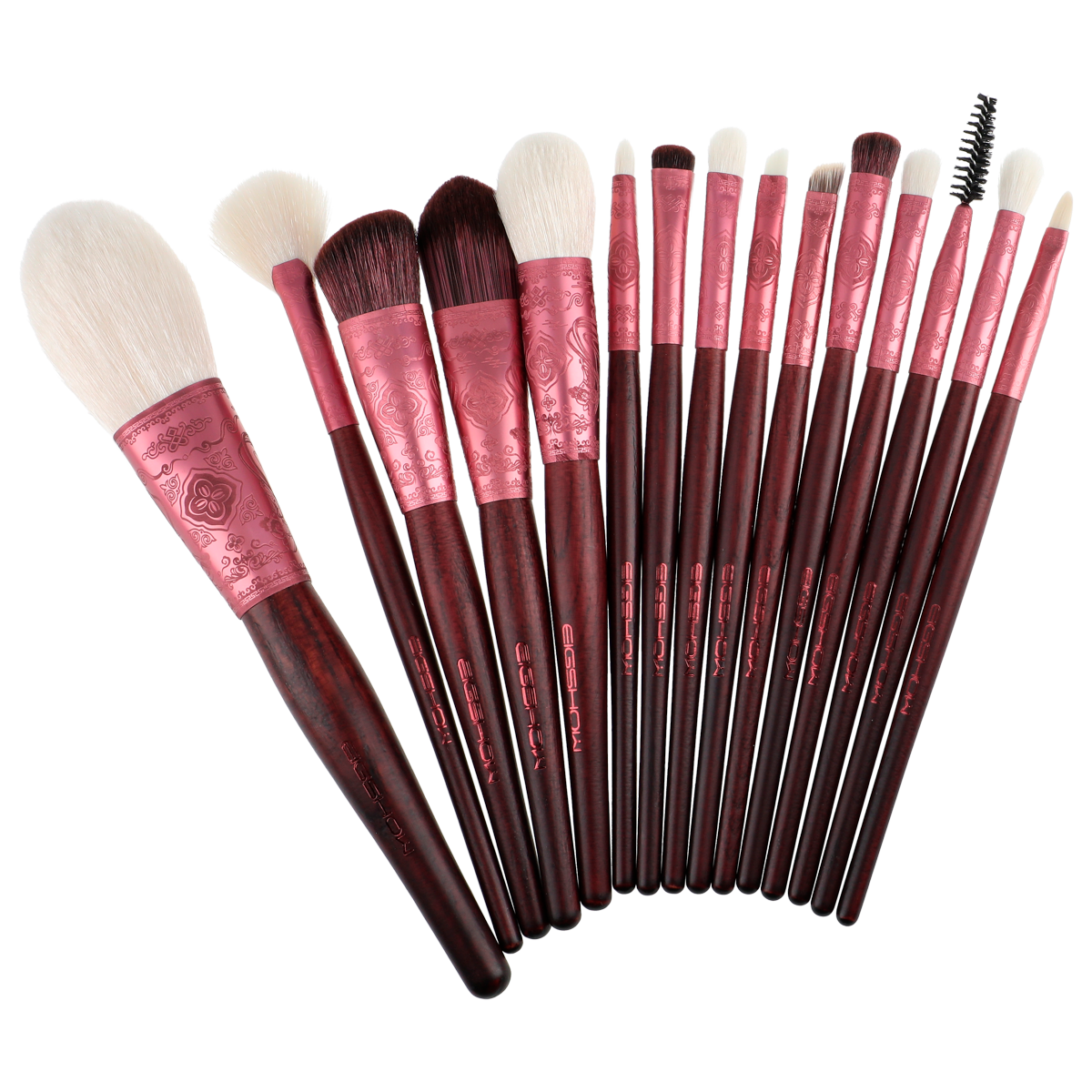 Image of Splendid Series Red Flying Apsaras Makeup Brush Set 15 Pcs