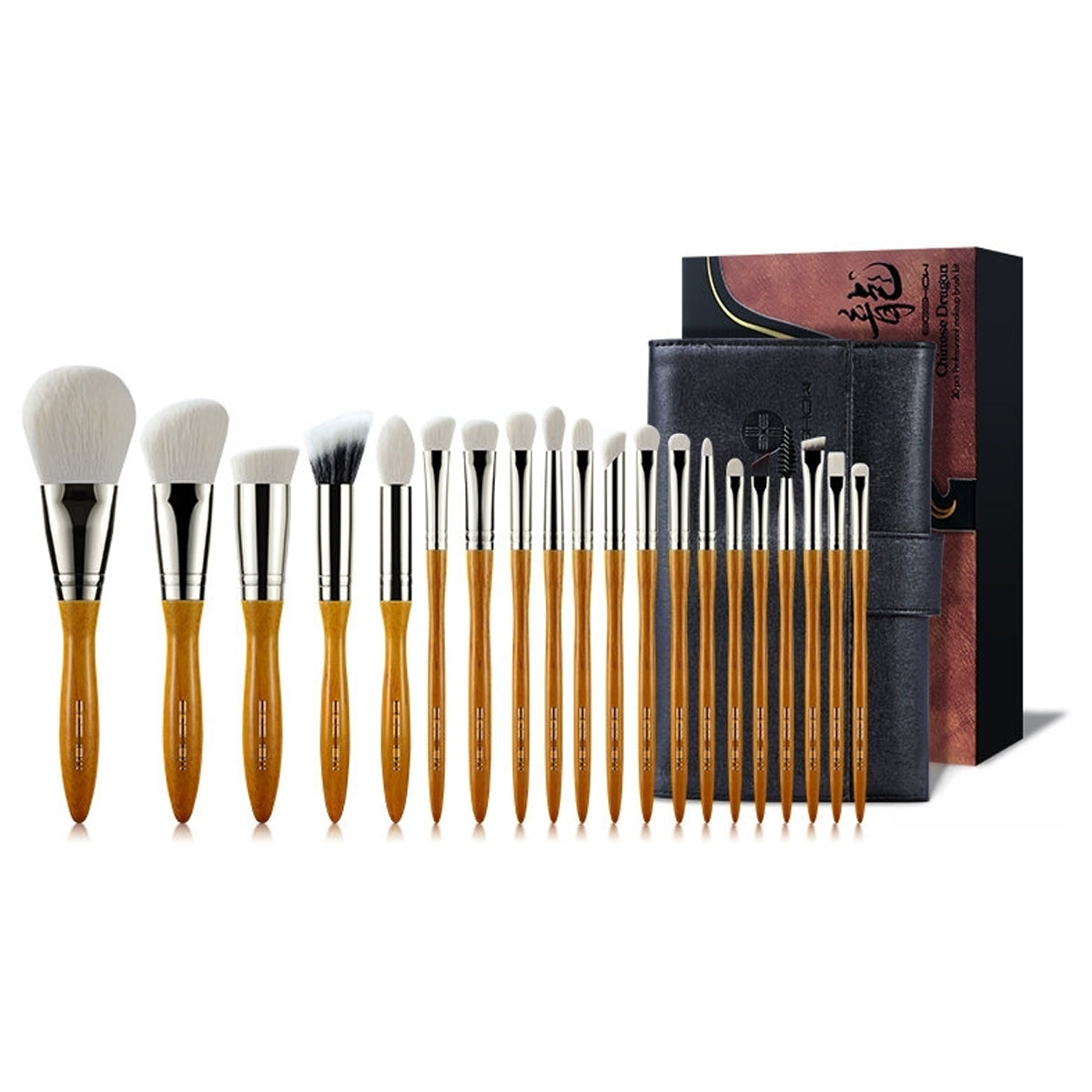 Image of Chinese Dragon 20 pcs Professional Makeup Brush Kit Ebony