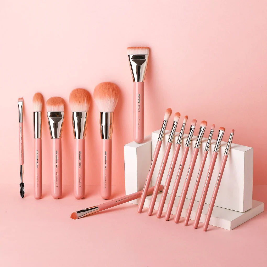 Jade Series Mistyrose Makeup Brush Kit 15 Pieces
