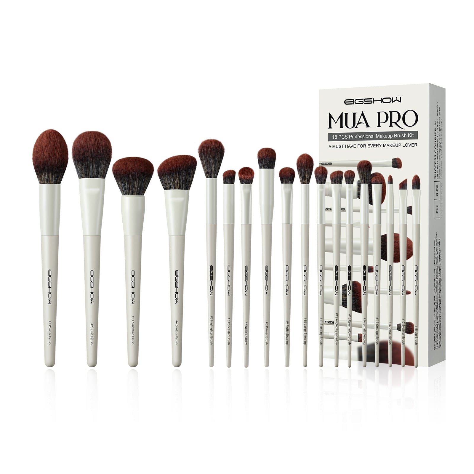 Image of MUA Pro Series 18 PCS Makeup Brush Kit - Ivory